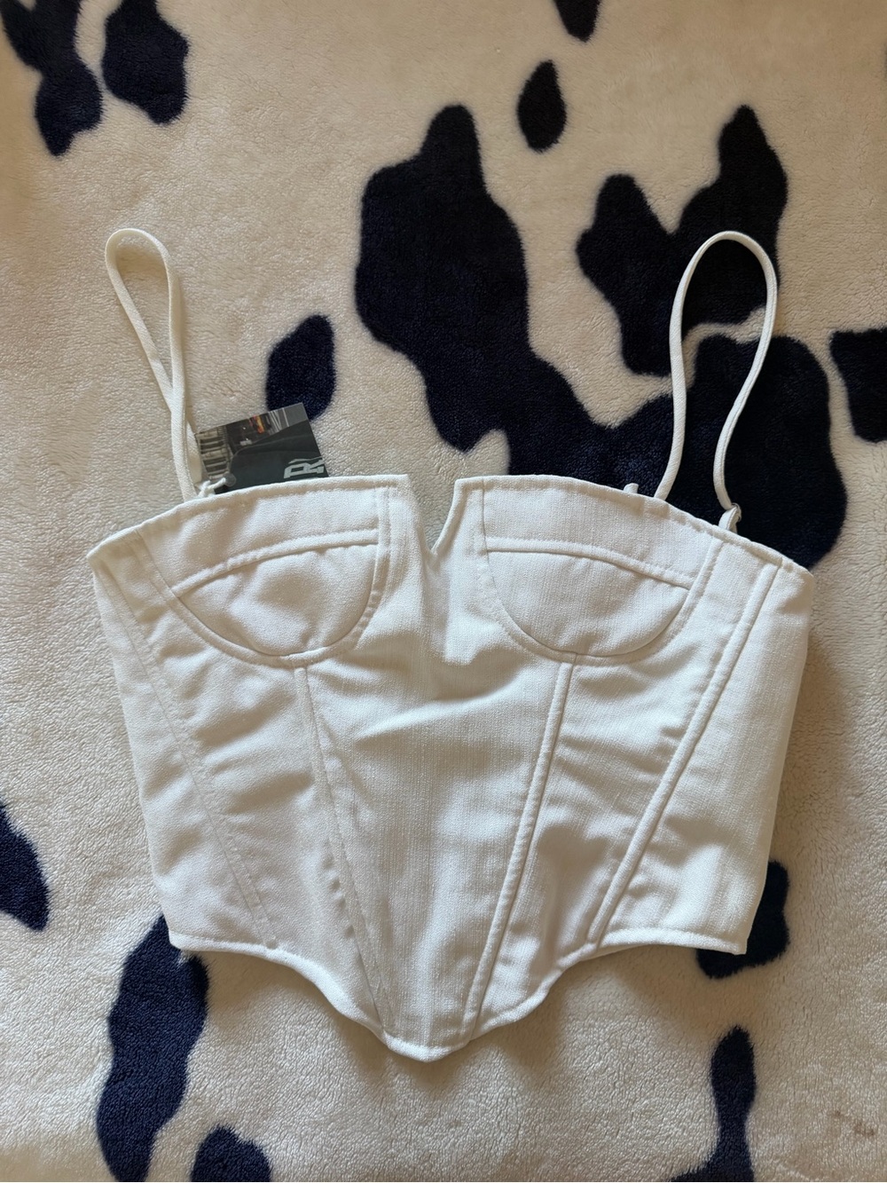 White Corset-Style One Piece Top
